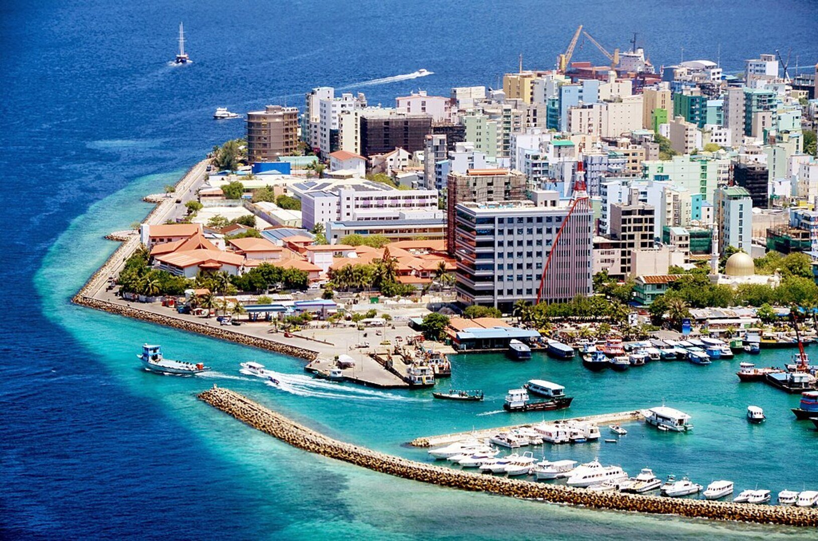 Malé City Skyline from Indian Ocean Waters